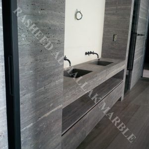 Silver Travertine-brushed @ INDEX TOWER-DUBAI