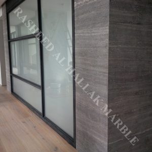 Silver Travertine-brushed @ INDEX TOWER-DUBAI