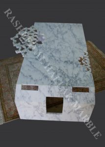 ARABESCATO WHITE MARBLE SITTING ROOM TABLE WITH WATERJET JALEE