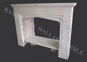 WHITE MARBLE FIREPLACE FIXED AT ALBARRARI VILLAS DUBAI