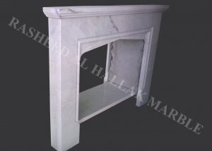 WHITE MARBLE FIREPLACE FIXED AT ALBARRARI VILLAS DUBAI