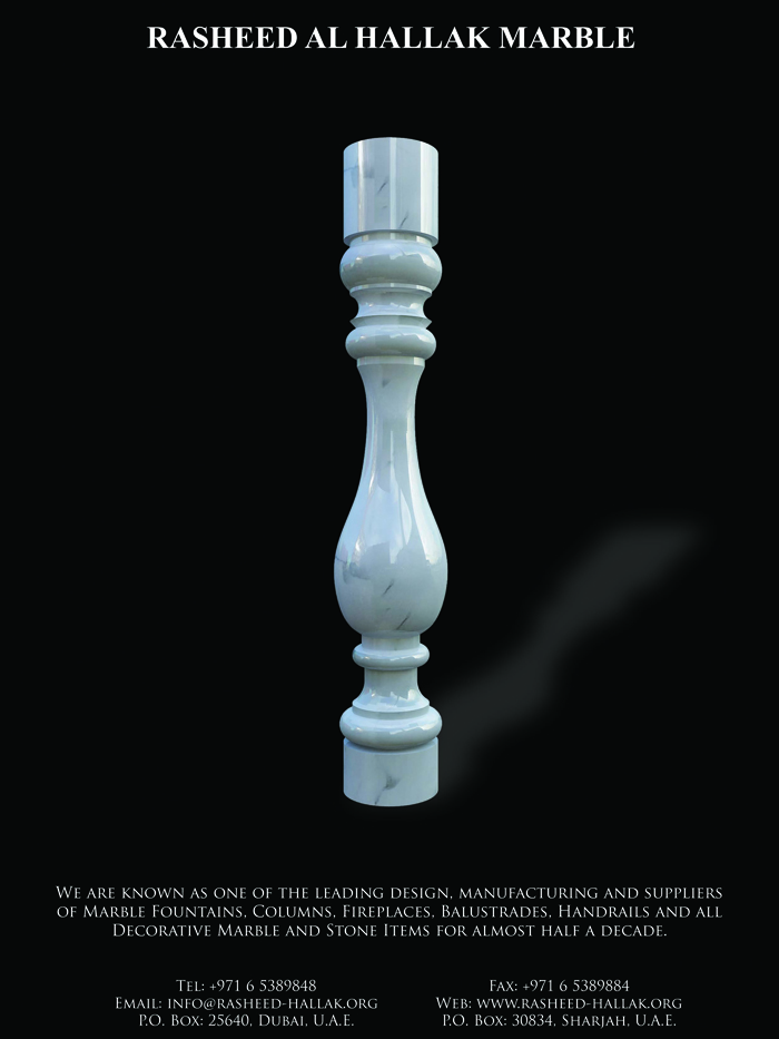 white calacatta marble balustrade classic  design