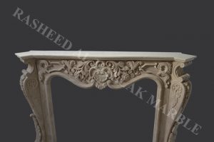 TRAVERTINE SEMICLASSICO FIREPLACE HAND ENGRAVED CLASSIC DESIGN