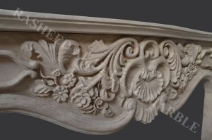 TRAVERTINE SEMICLASSICO FIREPLACE HAND ENGRAVED CLASSIC DESIGN