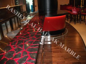 Black volcano marble for catwalks and counters for hotels and nightclubs