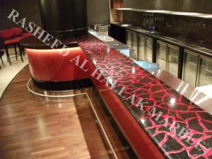 Black volcano marble for catwalks and counters for hotels and nightclubs