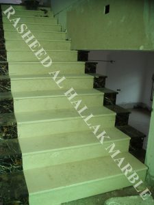 balustrades and handrails with post creama wz black and gold marble at RAK villa