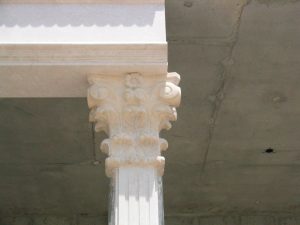 OMANI DESERT BEIGE ENGRAVED STONE EXTERNAL CLADDING MOCK UP SAMPLE FOR PALACE