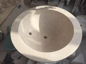 Omani Beige Marble Bowl/Fountain