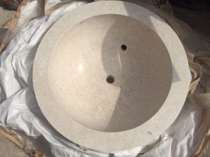 Omani Beige Marble Bowl/Fountain