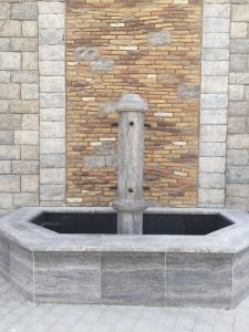 Silver Travertine Marble Fountain