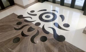 Marble Flooring- Water-jet Design – Wooden Brown Marble