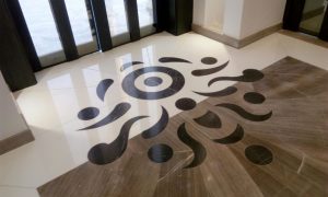 Marble Flooring- Water-jet Design – Wooden Brown Marble