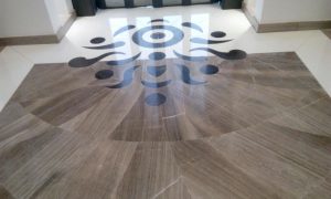 Marble Flooring- Water-jet Design – Wooden Brown Marble