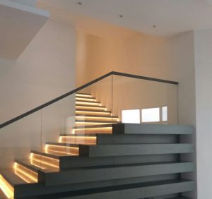 Wooden Grey Marble Stairs