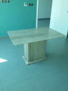 Wooden Grey Marble Table