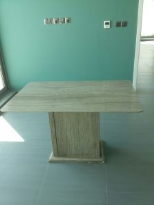 Wooden Grey Marble Table