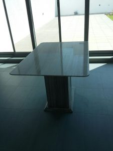 Wooden Grey Marble Table