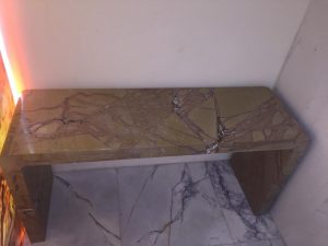 Yellow Sunset Marble Console Table