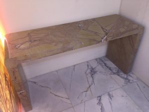 Yellow Sunset Marble Console Table