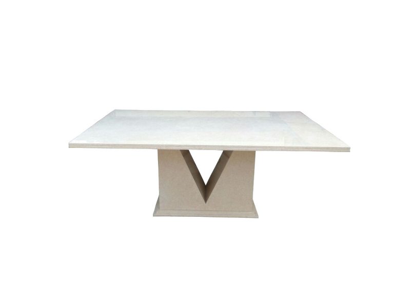 Platinum Cream Marble Dining Table