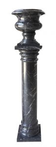 Black Marquina Marble Column & Flower Pot