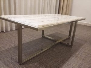 Bronze filled Travertine Coffee Table