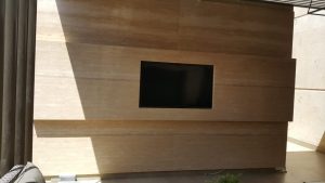 Television (TV) Wall Cladding BEIG TRAVERTINE  HONED