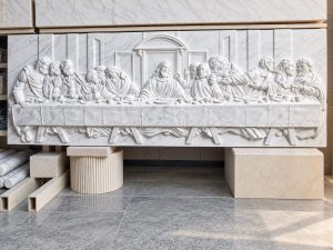 Marble-Last-Supper-Relief-in-Workshop