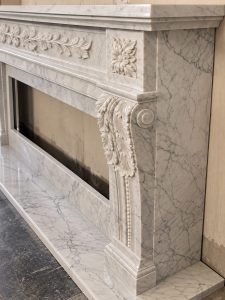 Fireplace in Carrara Marble