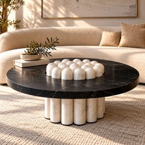 Sculptural Marble Coffee Table Retreat