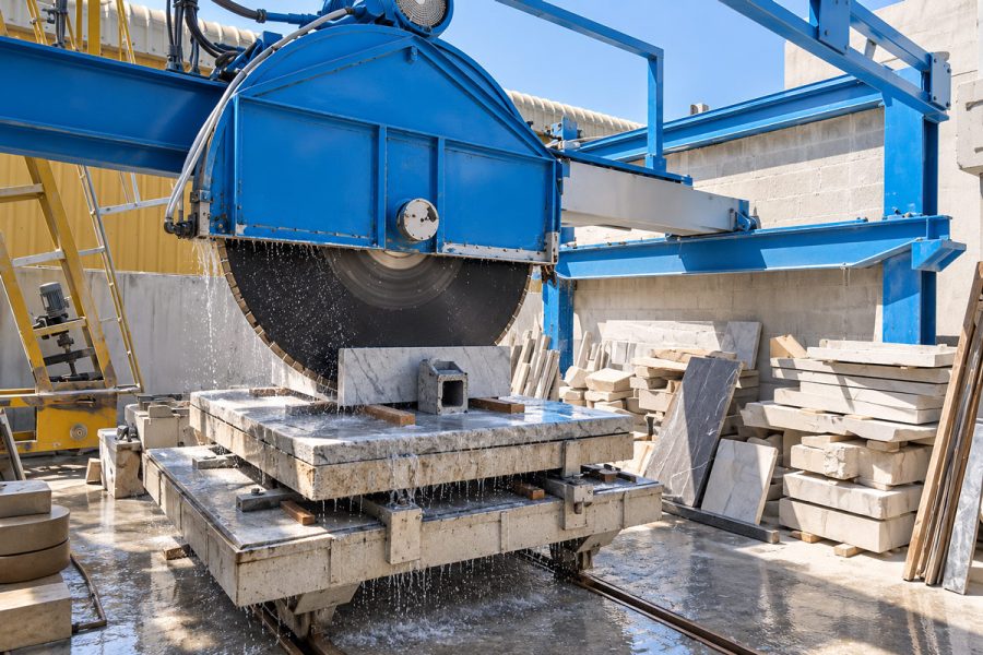 Blue-Gantry-Saw-Cutting-Marble