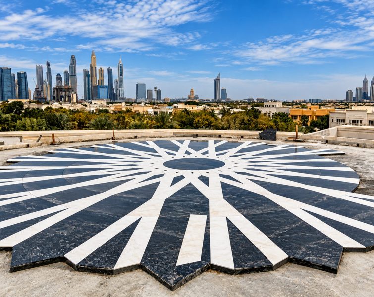 Rooftop-Marble-Medallion-Overlooking-Skyline
