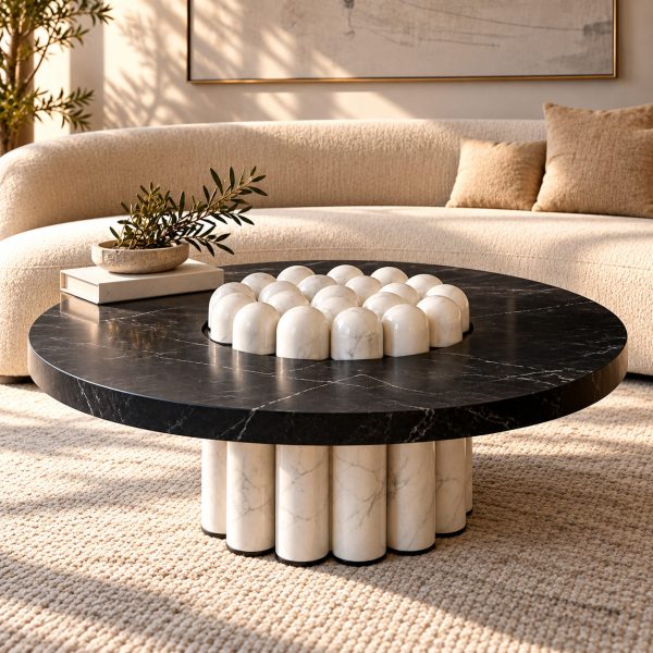 Sculptural Marble Coffee Table Retreat